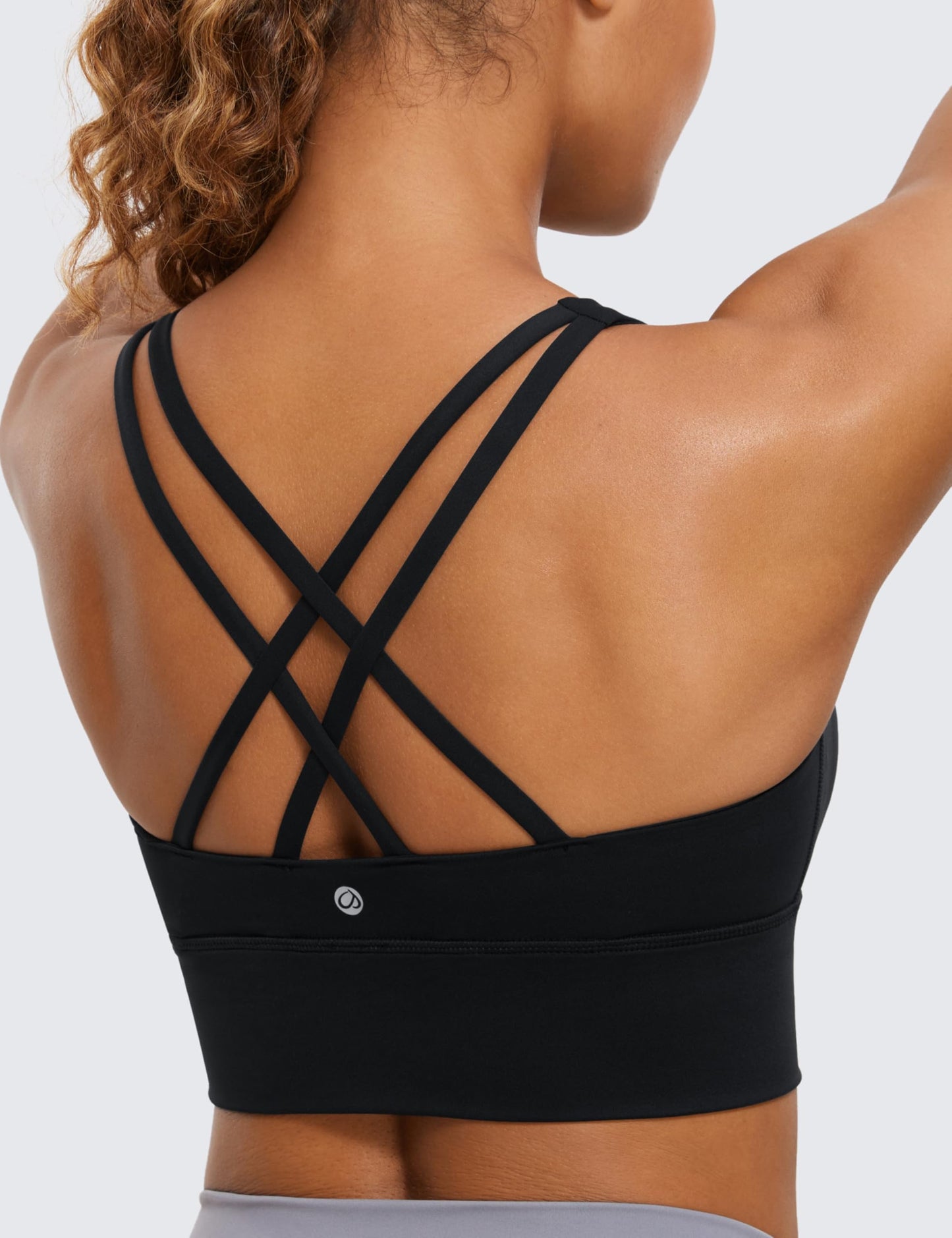 CRZ YOGA Naked Feeling Longline Sports Bras Black Medium