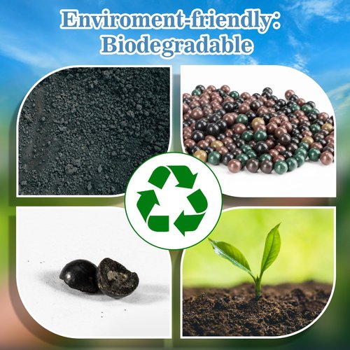 14.4OZ Slingshot Ammo - Sukh Sling Shot Ammo Balls Biodegradable Professional Slingshot Ammo Balls for Shooting and Hunting Target Practice, Black, Dark Red, Yellow, Green