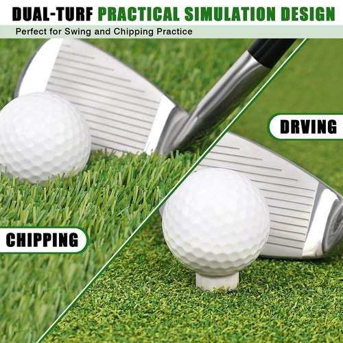 BIRDIEBLAST Premium Golf Hitting Mat, 10mm Foam Padding with Rubber Backing Golf Mat, Golf Practice Mat for Indoor and Outdoor Training