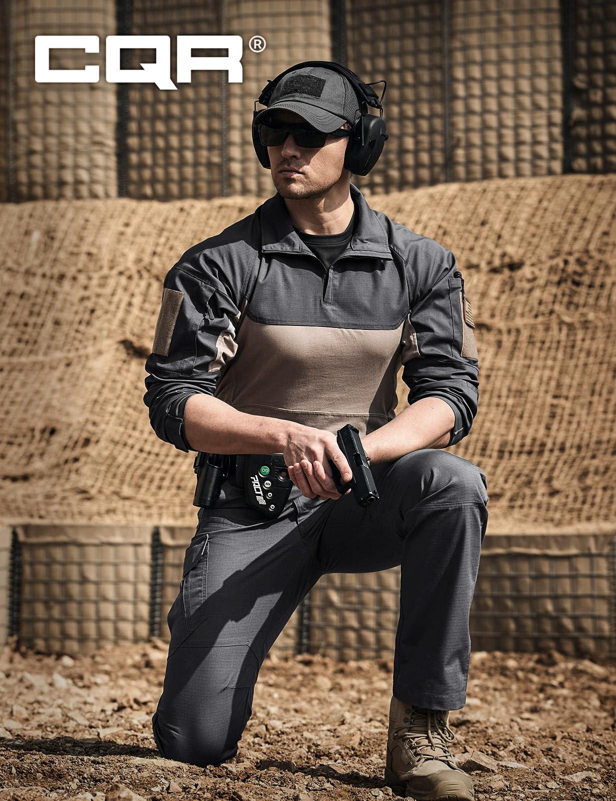 CQR Men's Tactical Pants, Water Resistant Ripstop Cargo Pants, Lightweight EDC Work Hiking Pants, Outdoor Apparel, Raider Mag Pocket Charcoal, 38W x 32L