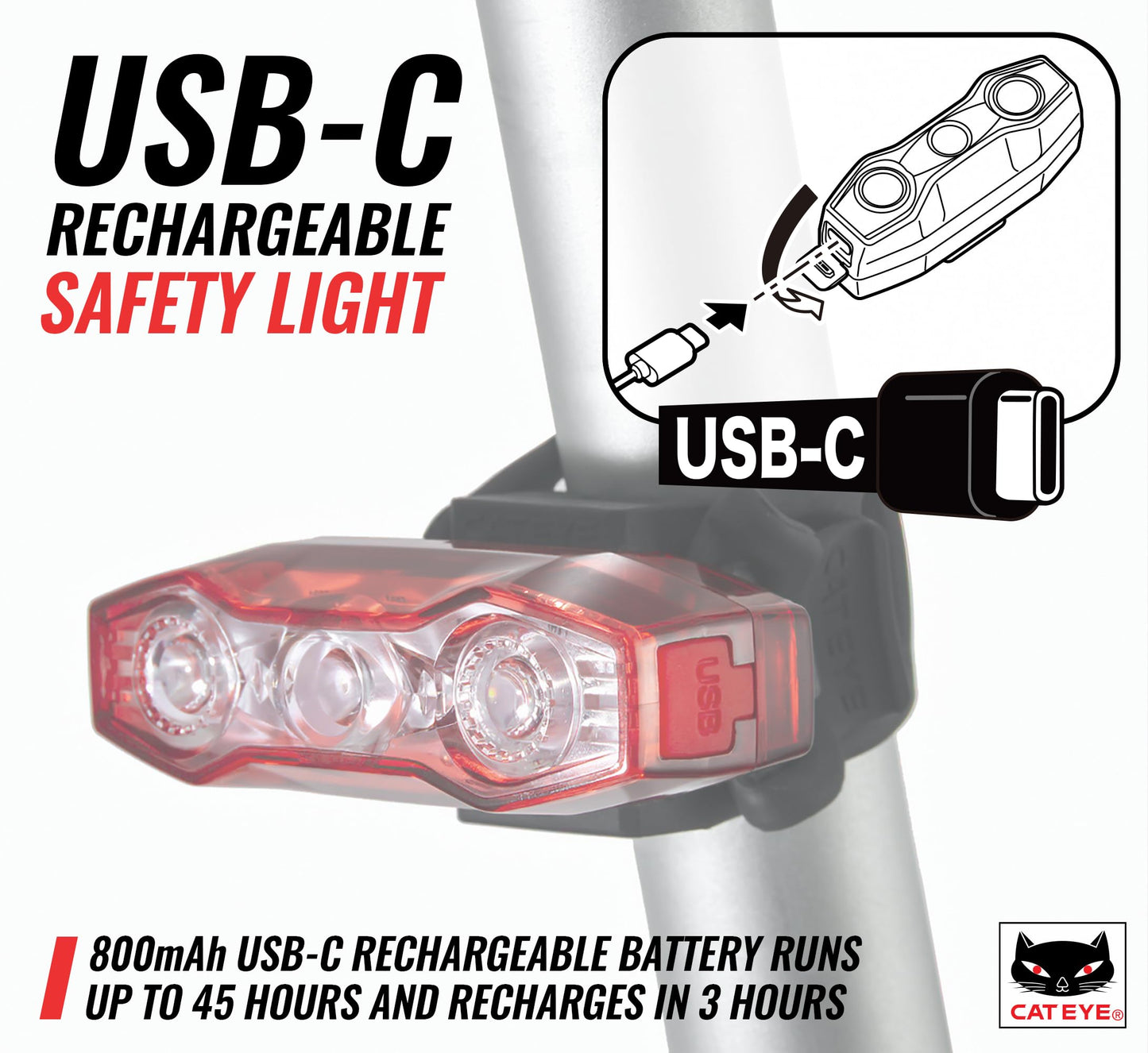 CATEYE - USB Rechargeable Daytime Safety Light (ViZ300)