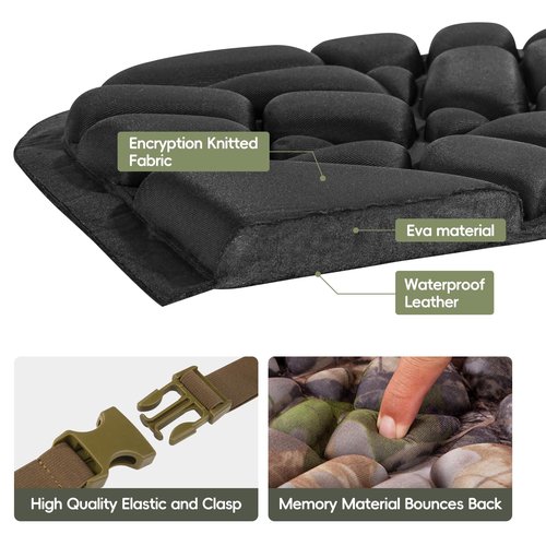 BLISSWILL Hunting seat Cushion，Stadium Cushion，100% Memory Foam Silent Lightweight for Camping, Hunting, Fishing，Camping，Outdoor（Super Camo-Timber）
