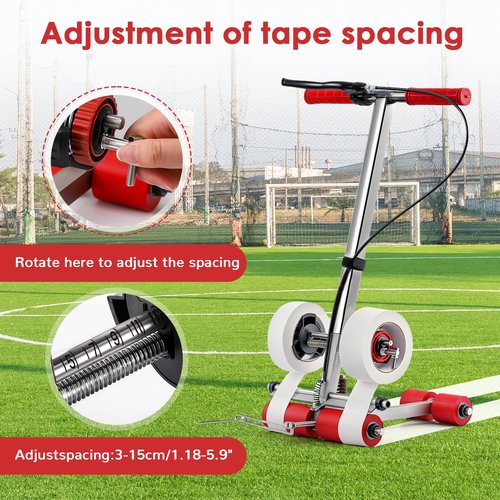 Bonoutil Court Line Tape Machine with Cut-Off Function, Playing Field Line Striping Machines for Parking Ground Marking, Road Warning