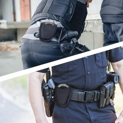 Open Top Handcuff Case, Handcuff Holder for Duty Belt, Nylon Cuff Pouch Law Enforcement Accessories (2 PCS)