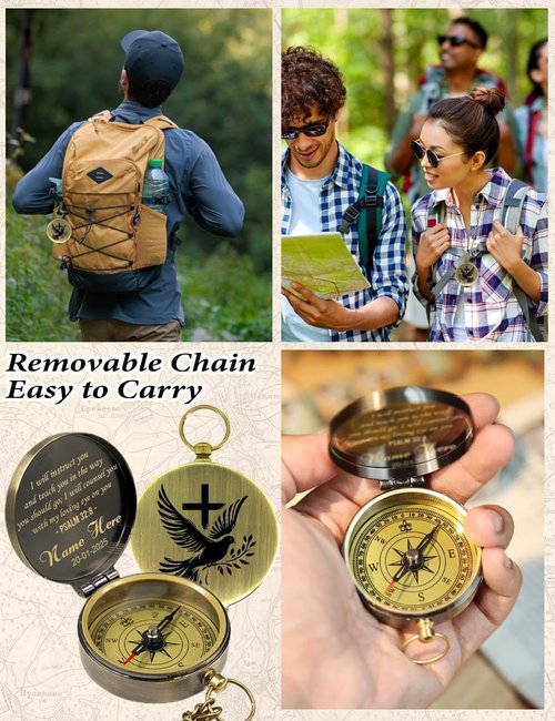 Personalized Baptism Gifts with Scripture for Boys, Engraved Baptism Compass for Confirmation, Custom Compass Baptismal Gifts for Teenage, Engraved Compass Confirmation Gifts