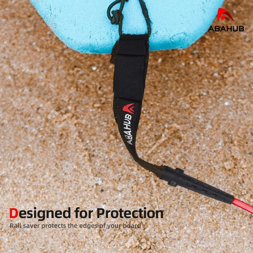 Abahub Premium Surfboard Leash, Straight Surf Board Leg Rope, Legrope Strap for Shortboard, Skimboard Replacement Leashes 6 Foot Black 6 mm Thick