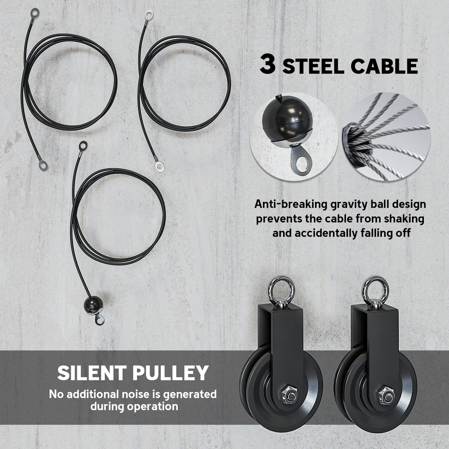Soozier Weight Cable Pulley System Gym, Pulley System for Home Gym, Cable Machine Power Rack Pulley Attachment for LAT Pull Down, Biceps Curl, Tricep Workout, Red