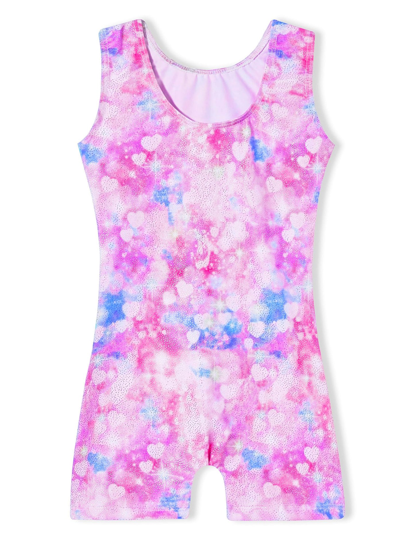 Domusgo Toddler Girls Gymnastics Leotards Size 2t 3t Glitter Purple Pink Love Heart Sleeveless Tank Biketard