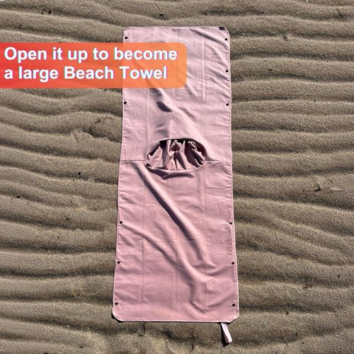 Beach Towel Blanket Changing Robe Surf Poncho for Surfing Swimming Pool Outdoor Camping, Microfiber Quick Dry Towel (Pink, Adult)