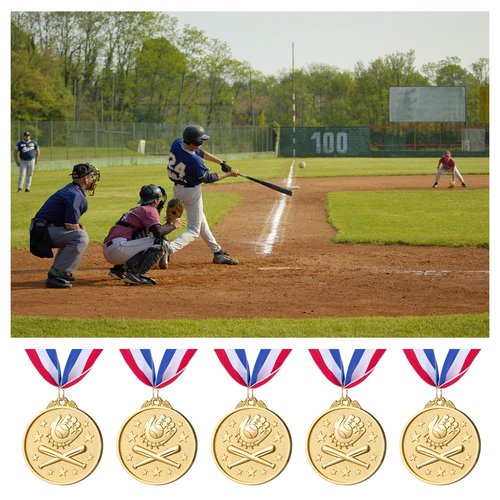 Abaokai 12 Pieces Baseball Medals for Award,Softball Medals for Kids Sports Baseball Games, Party Favors, 2 Inches