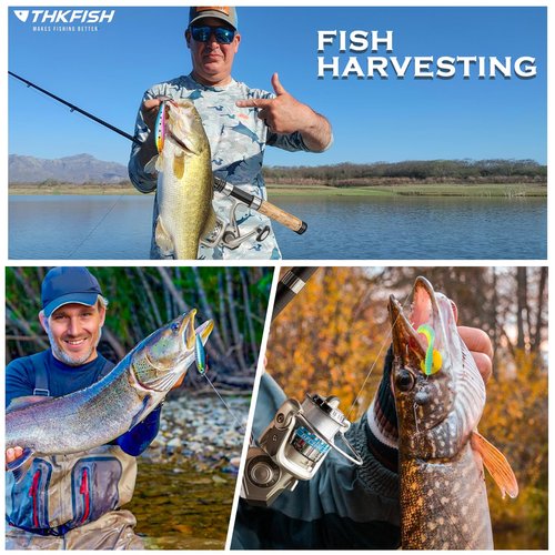 THKFISH Fishing Pole Set, 2Pcs 2.1m/6.89ft Telescopic Fishing Rod and Reel Combo,Spinning Reels Lures Set Carrier Bag for Travel Saltwater Freshwater Kit Fishing Rod Reel Combos(2PCS)