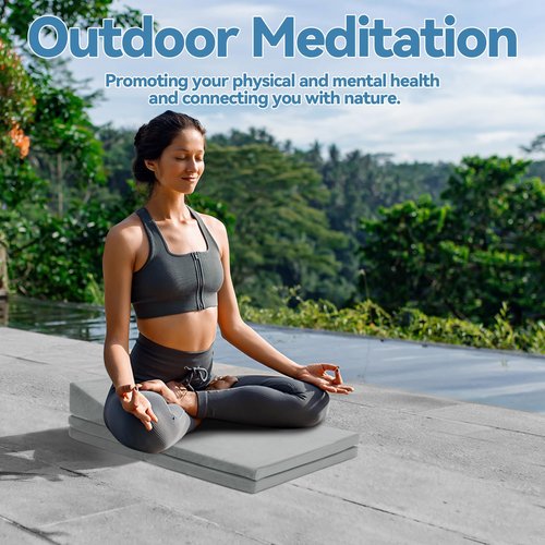 ROYALAY Adjustable Meditation Cushion for Sitting on Floor, Large Yoga Pillow for Adult, 3 Adjustable Heights Meditation Pillow, Ergonomic Meditation Cushion Set for Hip and Knee Support