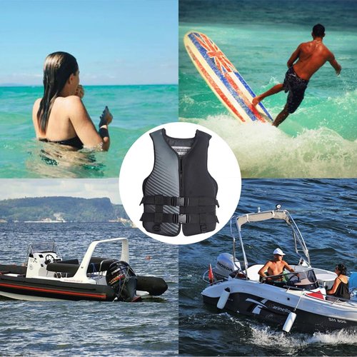 Heavy Duty Life Jacket for Adults, Neoprene Safety Vest with Quick-Release Buckles, for Kayaking, Rafting, Boating & Water Sports(Small)