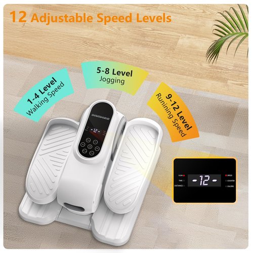 DamKee Under Desk Exercise Machine, Electric Leg Exerciser As Seen On TV, 12 Speed Foot Exerciser While Sitting for Seniors, Portable Mini Seated Pedal Exerciser for Home Office