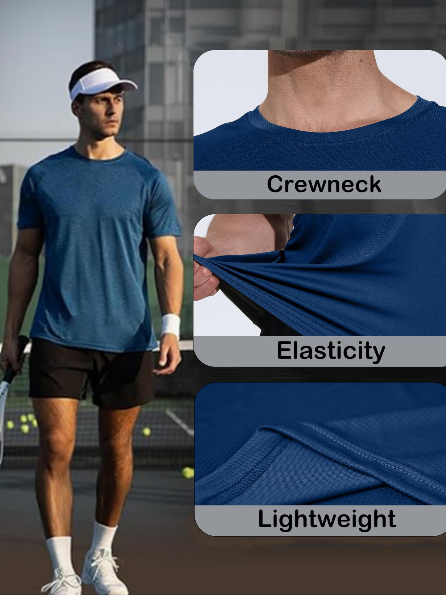 CuterzClub Mens Shirts Quick Dry Fit Tshirts Moisture Wicking Workout Gym 5 Pack Casual Summer Work Athletic Tee Running Fitted Sport Performance Lightweight Short Sleeve T-Shirt Multipack 1, M