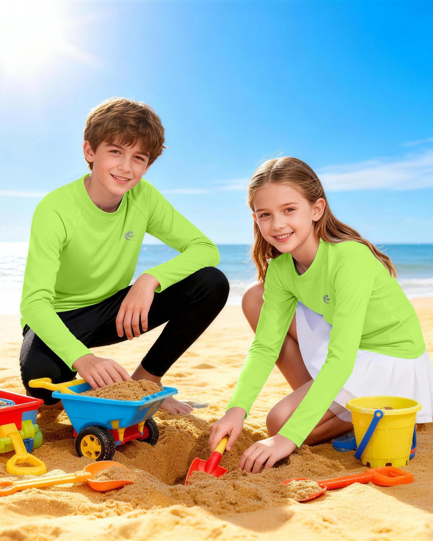 Kids Fishing Sun UV Shirt, Outdoor Boys Long Sleeve Lightweight Running Swimming Rash Guard Shirts
