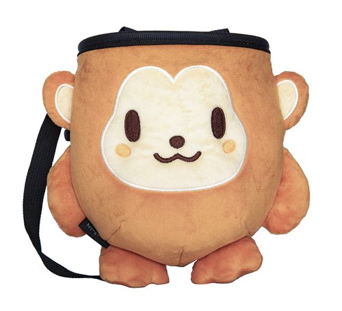 Rockbuddy Chalk Bag for Rock Climbing - Bouldering Chalk Bucket with Quick-Clip Belt, Zipper Pocket and Brush Holder - Monkey