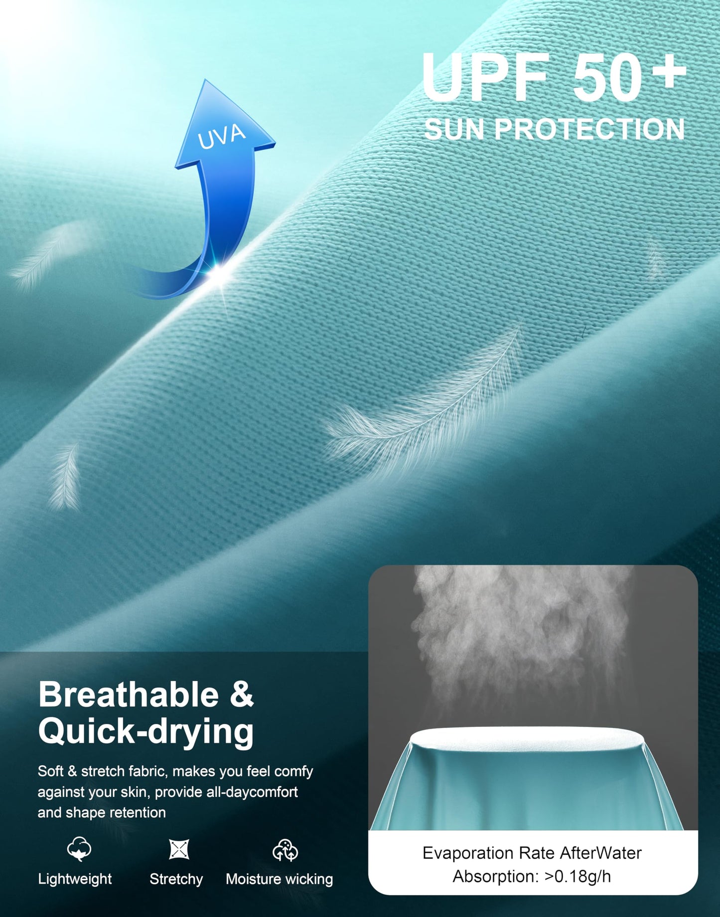 Men's Sun Protection Hoodie Shirts Long Sleeve UPF 50+ Swim Shirts for Men Rash Guard Fishing Shirt Quick Dry