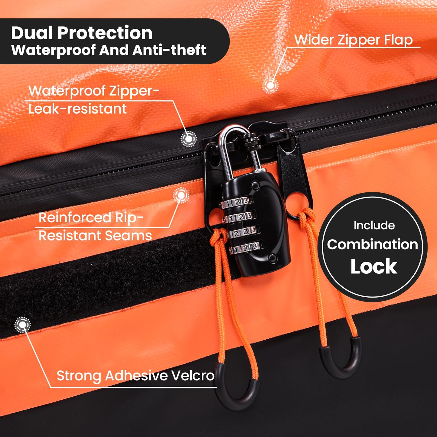 Sailnovo Rooftop Cargo Carrier 20 Cubic, Waterproof Car Roof Bag Car Top Carrier Car Roof Storage with Slip Mat, 6 Door Hooks Combination Lock, for All Vehicle Roof with/Without Rack Cross Bar