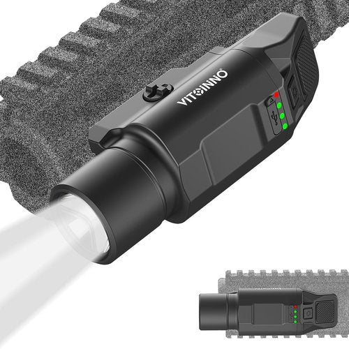 VITOINNO 1500 Lumen Tactical Flashlight is Compatiable with Picatinny Rail for Rifle, Weapon Light with Strobe & Momentary, 3 Adjustable Brightness Levels (High/Medium/Low)