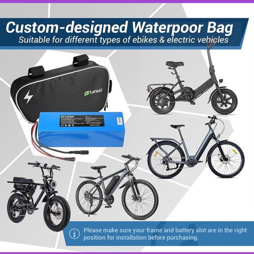 Electric Bike Battery 36V 48V 52V, Ebike Lithium Ion Battery with 2A Charger, Waterproof Case, Smart BMS, Replacement Charge, for 100W-2000W Electric Bike Scooter Motor (36V7AH)