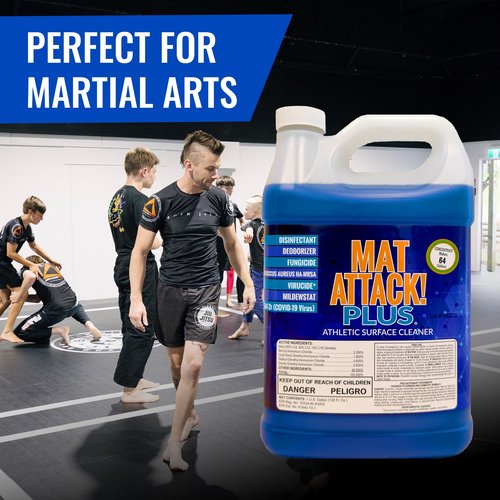 Dollamur Mat Attack! PLUS® Gym & Yoga Mat Cleaner, Hygienic Cleaner for Rubber Flooring, Wrestling Mats, and Fitness Floors-Gallon