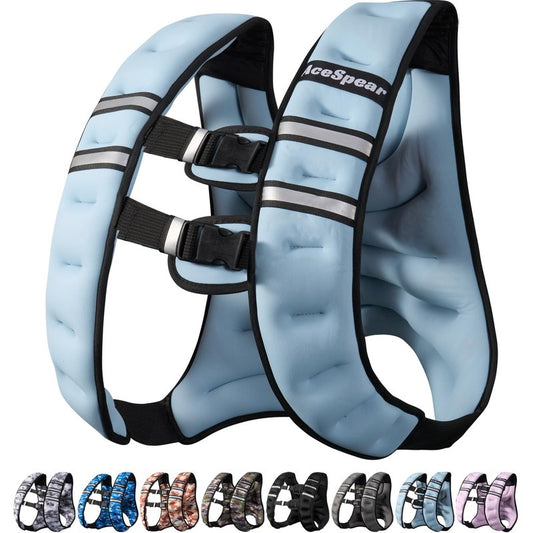 AceSpear Weighted Vest for Men Women 10lbs/14lbs/18lbs/24lbs Body Weight Vest for Running Walking Strength Training Workout (Blue, 12 lbs)