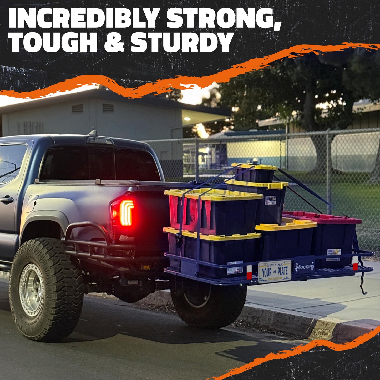 Mockins 60"x30"x6" Navy Trailer Hitch Cargo Carrier w/ 500 Lbs Capacity