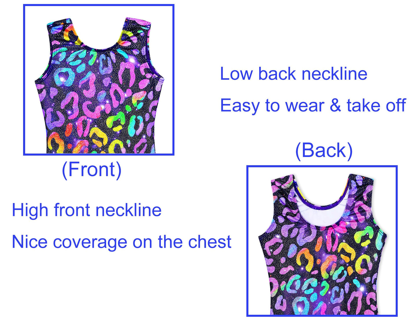 Domusgo Girls Gymnastics Leotards Size 2t 3t One Piece Sleeveless Gold Leopard Tumbling Outfits