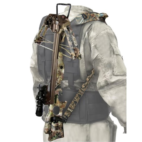 Zylora Crossbow Sling with Non-Slip Sholder Pad, Two Points Crossbow Sling with Quick-Grab Handle and Thumb Hole, Corssbow Accessaries for Hunting and Shooting