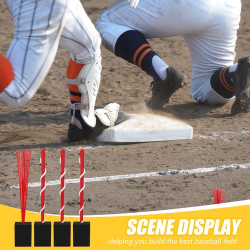 Deekin 4 Pcs Base Plugs Anchor Base Plugs Baseball Field Maintenance Equipment Baseball Accessories for Baseball Field (Red)