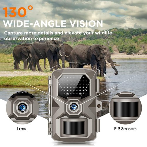 RIGDOO Trail Camera, 4K 48MP Trail Game Camera with Night Vision 0.1s Trigger Motion Activated, IP66 Waterproof Game Cam 130°Wide Angle with 48pcs No Glow LEDs for Outdoor Wildlife Monitoring