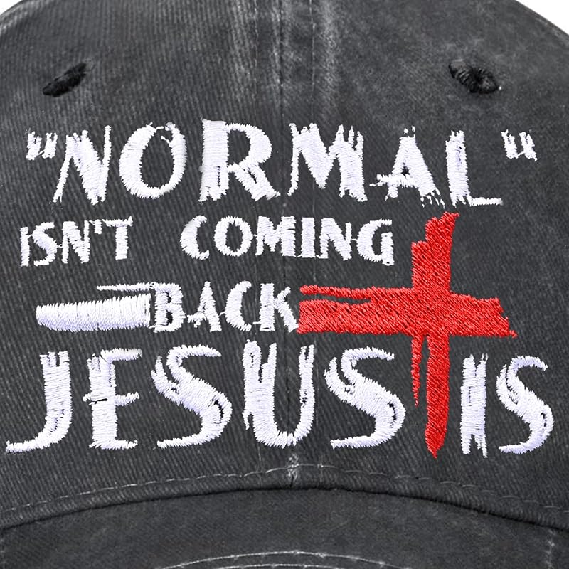 Embroidered Washed Denim Baseball Cap for Women & Men - Adjustable One Size (Variation: Jesus)