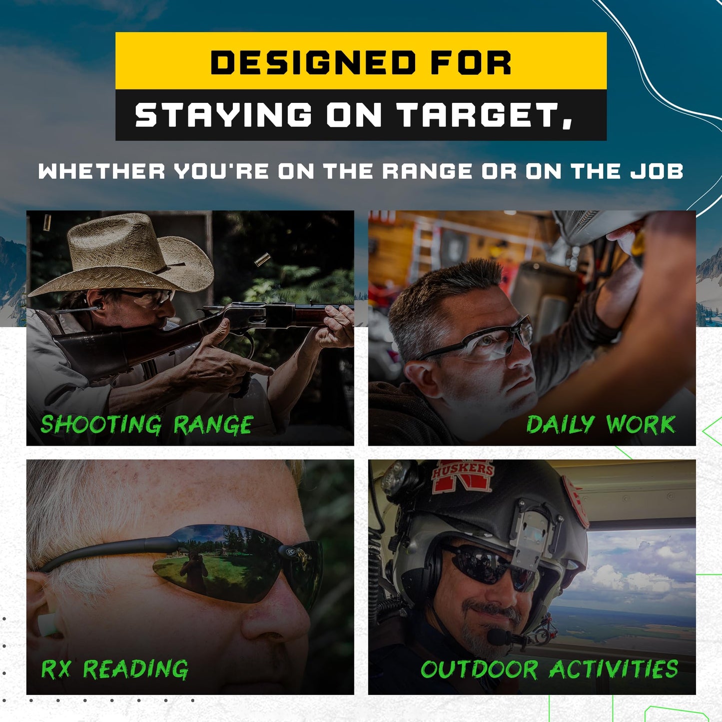 First Responder's Choice! Tactical Shooting Glasses for Front Sight Focus 99% of Inaccuracy Occurs When You Can’t See Your Sights. Maintains a Natural Shooting Stance. Top Focal® Anti-Fog, ANSI Z87.1+