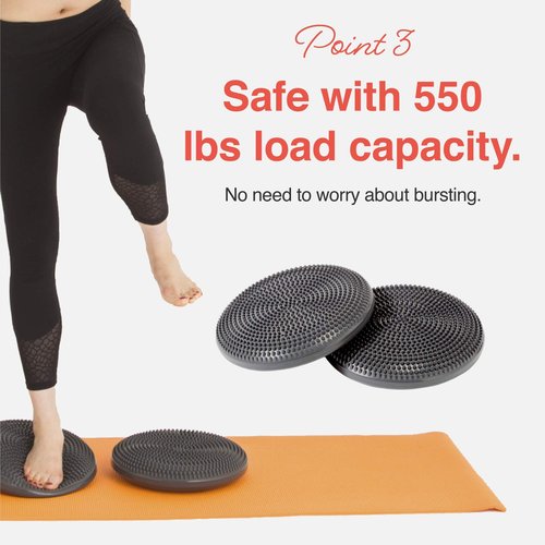 Primasole Balance Disc with Air Pump Wobble Cushion for Stability Workout 2 PCS Cobalt Blue Color PSS91NH052A