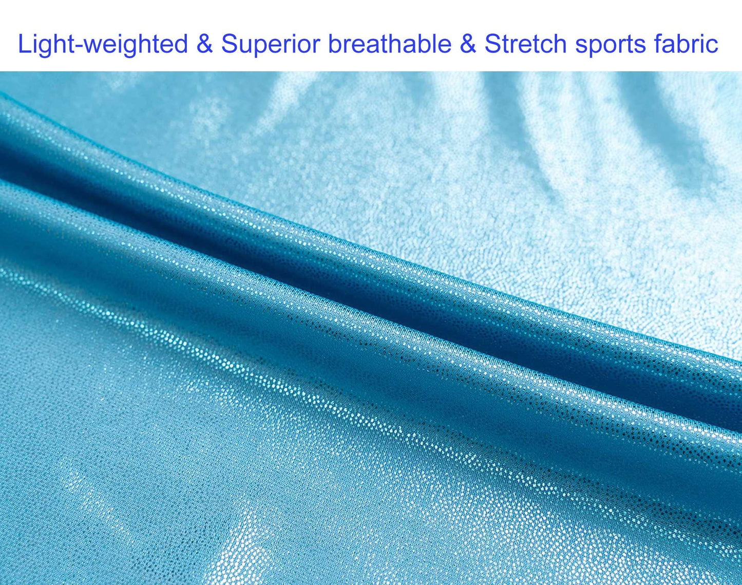 Domusgo Girls Gymnastics Leotards Size 9-10 Years Old One Piece Shiny Sleeveless Solid Blue Tumbling Outfits