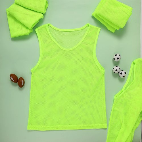 Sintege 24 Pcs Youth Pinnies Kids Penny Jersey Scrimmage Vest Basketball Practice Jersey Soccer Vests for Youth Kids(Fluorescent Green)