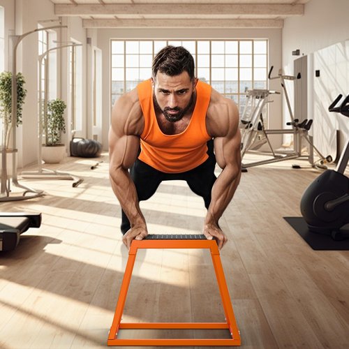 Plyometric Jumping Box,24"Metal Plyo Box,Plyometric Platform with Non-slip rubber layer,Step Up Box for Workout for HIIT,MMA,Crossfit,Exercise,Fitness,Strength training,Exercise,Multiple Sizes
