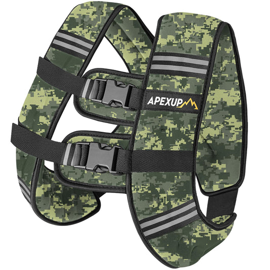 APEXUP 20lbs Weighted Vest Men Women, Weight Vest for Women Workout Equipment for Strength Training Running (Green Digi Camo)