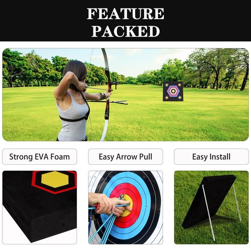 LWANO 20'' Archery Targets High-Density EVA Foam Bow Targets for Recurve & Compound Bow Backyard Outdoor Practice Bow & Arrow Training Shooting