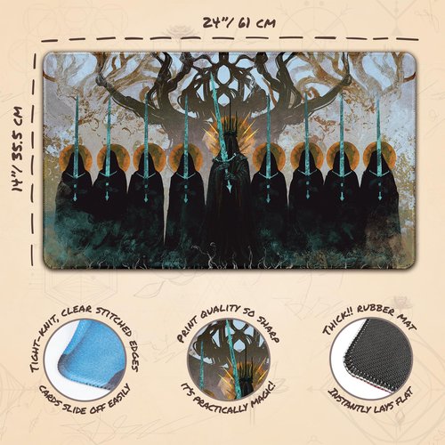 Paramint The Nine Black Riders (Stitched) - MTG Playmat by Anato Finnstark, LOTR Lord of the Rings - Compatible with Magic the Gathering Playmat - Play MTG, YuGiOh, TCG - Original Play Mat Art Designs