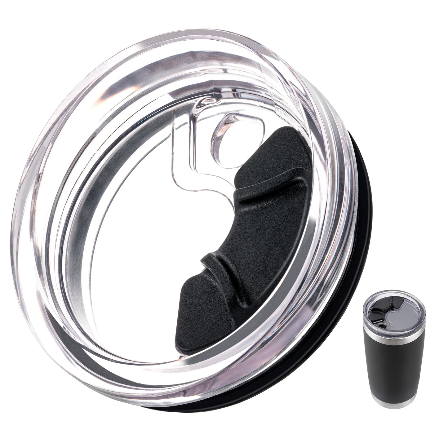 Prurex Magnetic Lid for YETI Rambler 20oz Tumbler & 3.2 Inch Mouth Bottles | Transparent SK Material | Sliding Lock Leakproof Design | Durable Replacement Cup Cover(1 Pack)