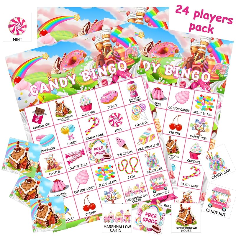 Candy Bingo Games Set for 24 Players – 35 Pieces Party Favors