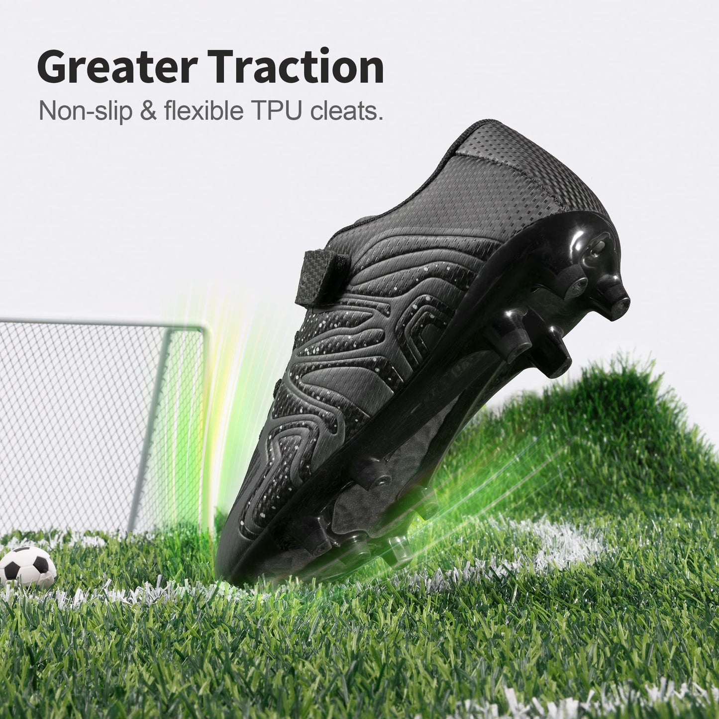 DREAM PAIRS Boys Girls Soccer Cleats Kids Youth Multi Ground Outdoor Football Shoes for Little/Big Kid,Size 13 Little Kid,Black/Dark Grey,SDSO19012K-A