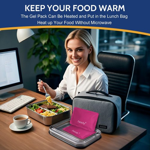 Farochy Reusable Ice Packs for Lunch Boxes - 4Packs Soft Ice Packs Freezer Packs for Cooler Gel Ice Packs, Keep Food Cold or Hot, Rosy