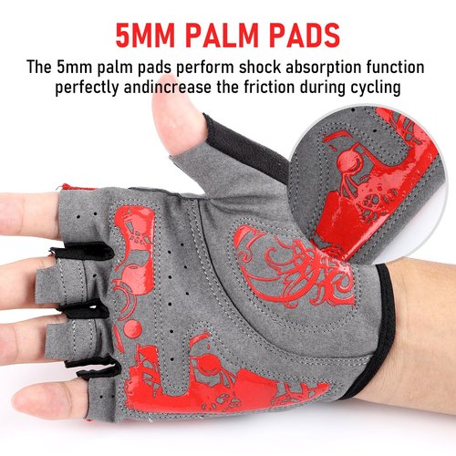 vtgrf Men’s Cycling and MTB Gloves, with Fingerless Style. Women’s Workout Gloves Too.