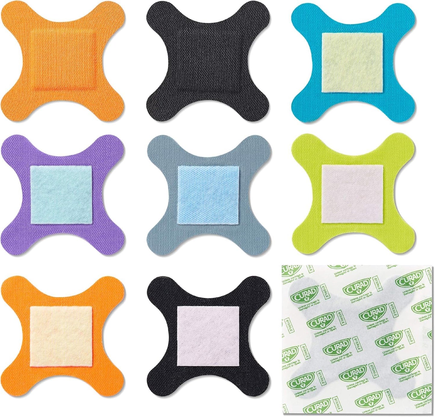 CURAD Performance Series Antibacterial Bandages, Elbows and Knees, 3" x 3", 10 Count