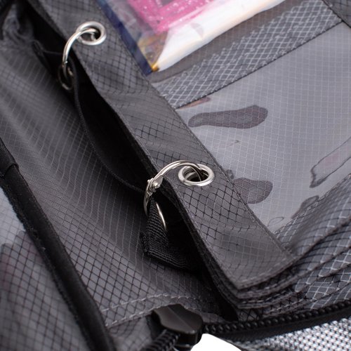 Raprance Soft Plastic Bait Storage Bag 6 Soft Bait Binder Compartments Water-Resistant Tackle Binder Organize for Lines, Hooks, Sinkers（Blue）