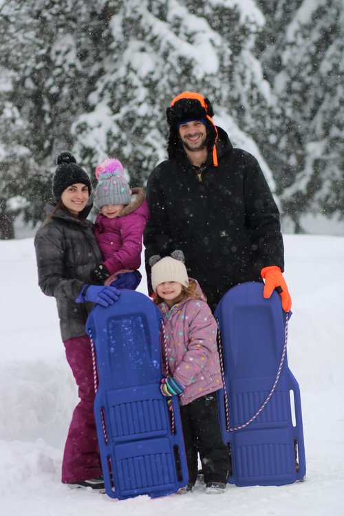 The Original Retro Racer Snow Sled by Confer Plastics, Cool Blue Color, Durable Design for All Ages, Made in USA, Available as a Single Sled for Quick Rides