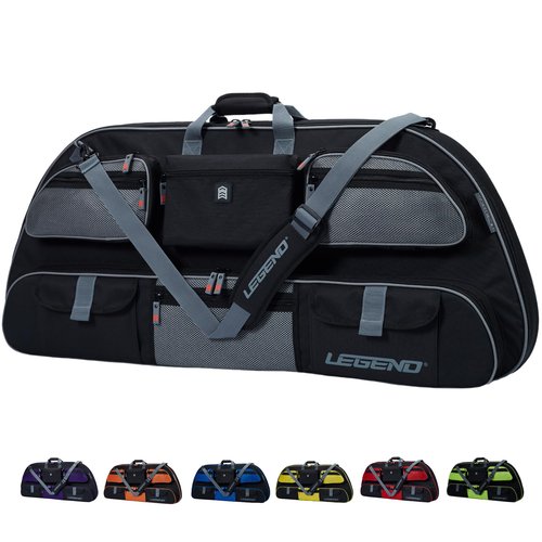 Legend Apollo Soft Bow Case for Compound Bow - Compound Bow Case with Multiple Storage & Foam Padding, Lightweight Bow and Arrow Case for Archery Accessories, Premium Bow Bag - 40" Black/Gray